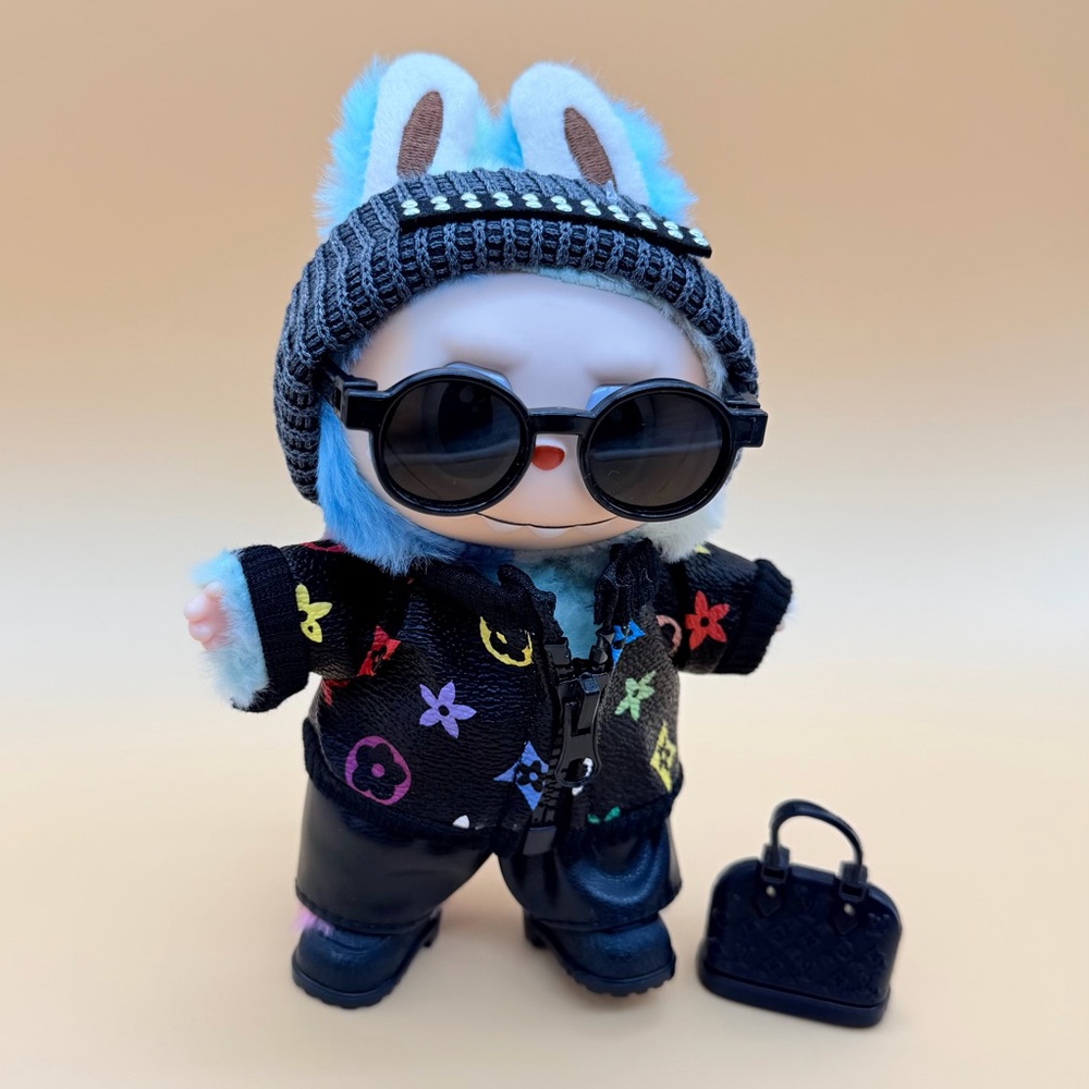 Custom Labubu with designer inspired clothes.
